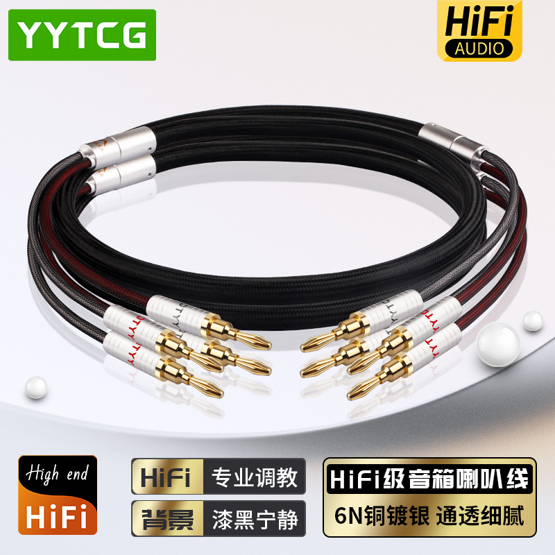 YYTCG功放音响发烧香蕉头喇叭线