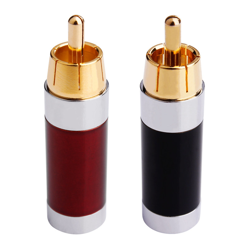 yytcg音频线av发烧业音箱喇叭配件镀金焊接rca莲花头插头音响接头