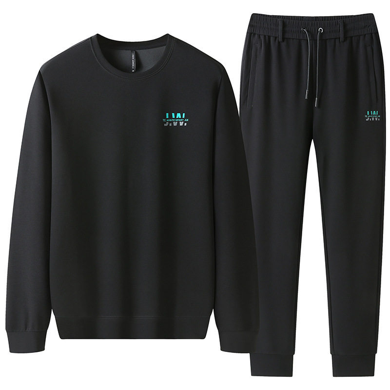 法国chrry koop高品质圆领卫衣套装加肥加大码青年胖子男装卫衣