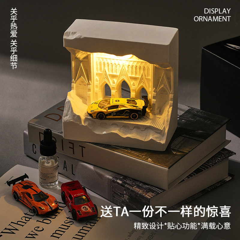 方形教堂香薰小夜灯小众高级礼物
