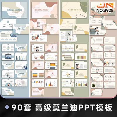 高级感简约莫兰迪暖色ppt模板教学课件商务工作总结汇报模版素材