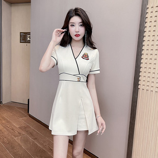 足浴沐足技师工作服女修身 性感气质桑拿spa按摩采耳师美容师工衣