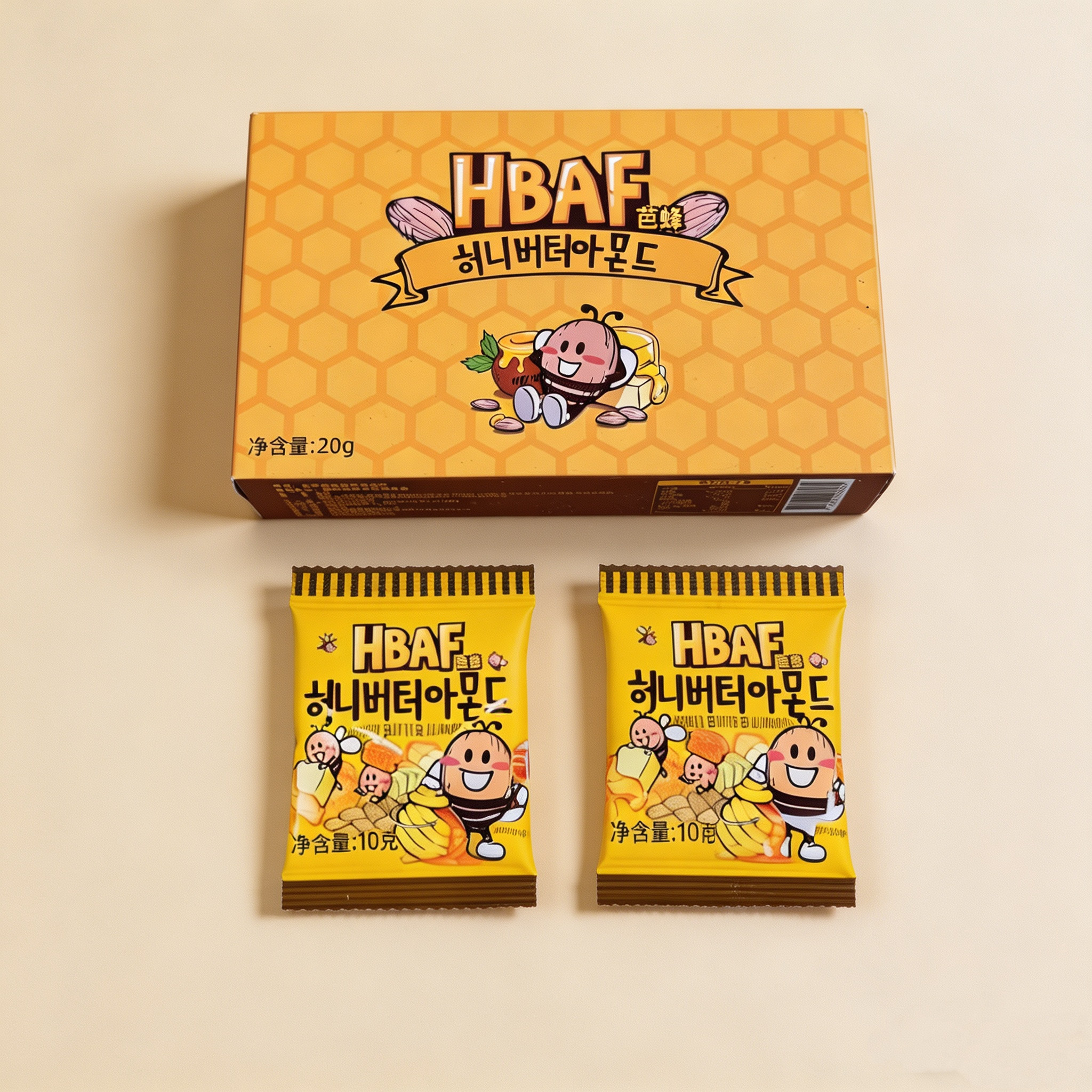 芭蜂蜂蜜黄油扁桃仁20g盒装伴手礼汤姆农场巴旦木杏仁坚果零食