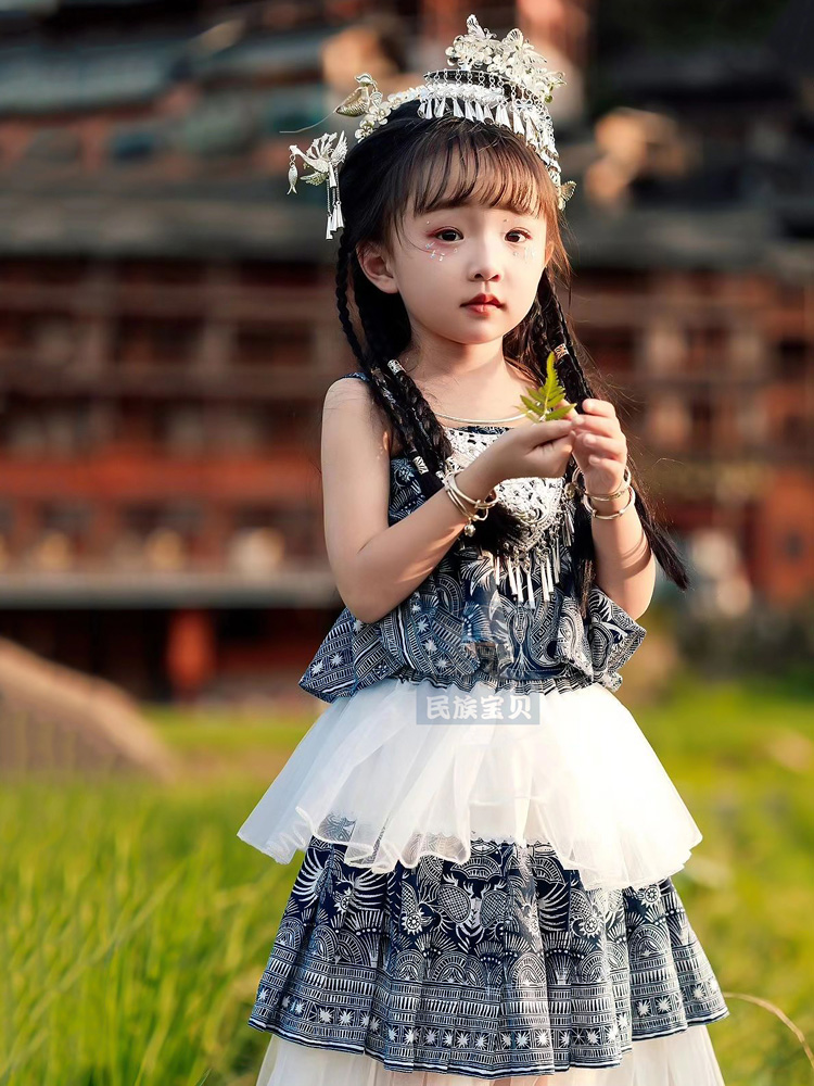 民族宝贝女童新苗族舞蹈民族服饰