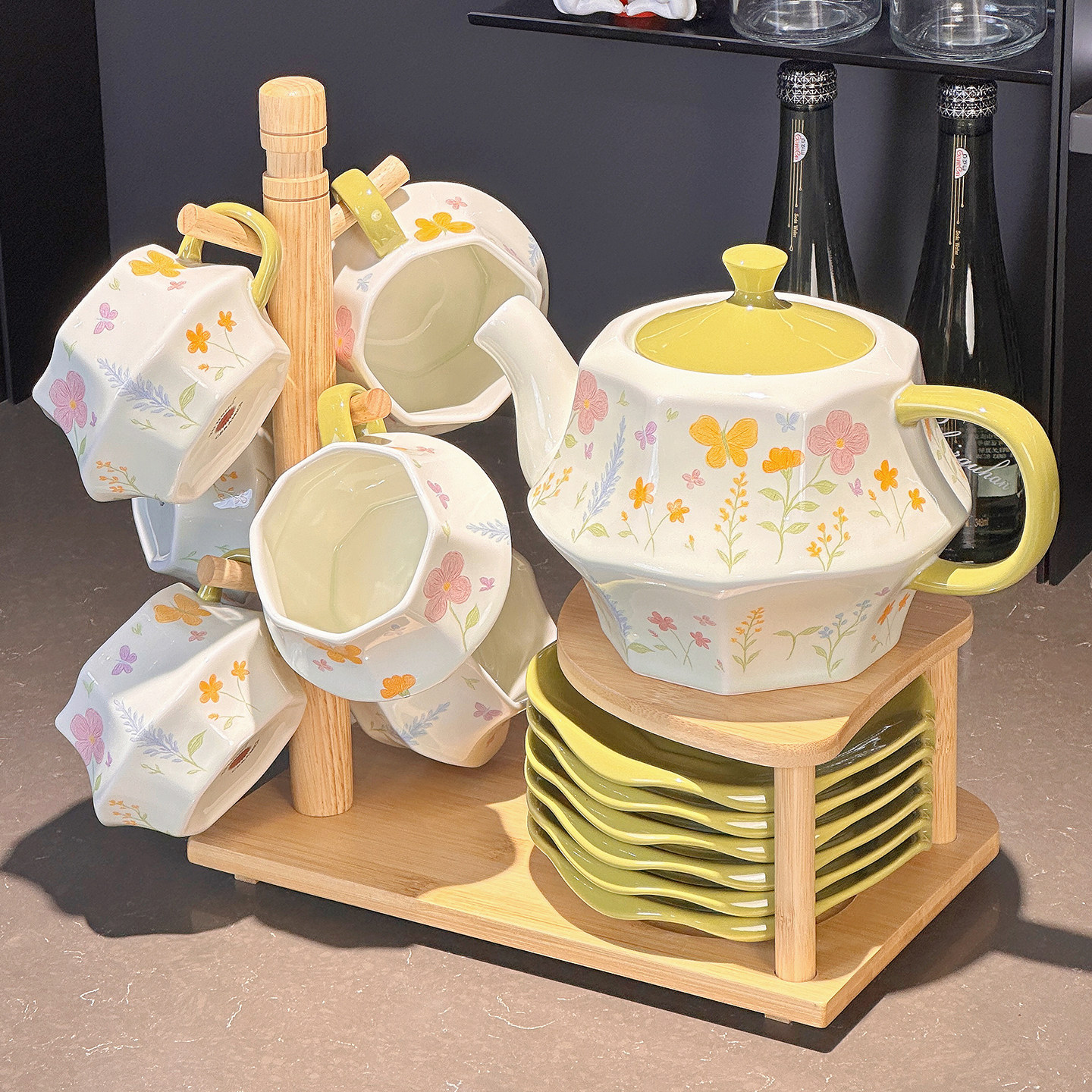 乔迁新居茶具客厅杯子套装家用待客茶杯水壶喝水杯陶瓷杯具水具