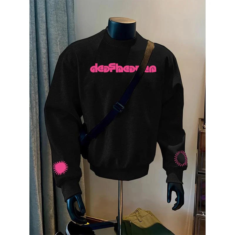 圆领美式加绒街头秋冬卫衣男女款