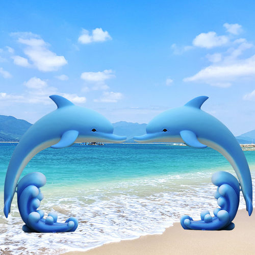 户外海豚玻璃钢雕塑景区
