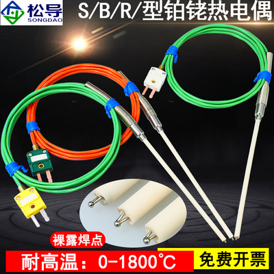 R/S/B型铂铑热电偶0-1800度耐高温刚玉管K型裸露焊点式高温炉检测