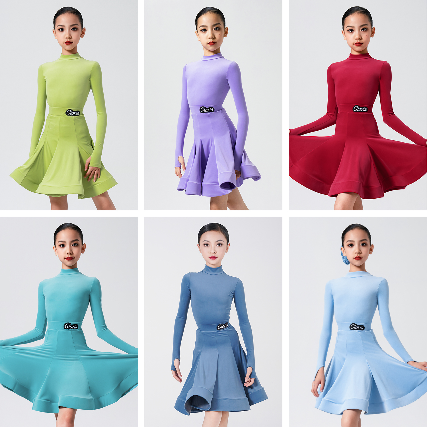 歌瑞亚拉丁比赛规定服云朵绒裙