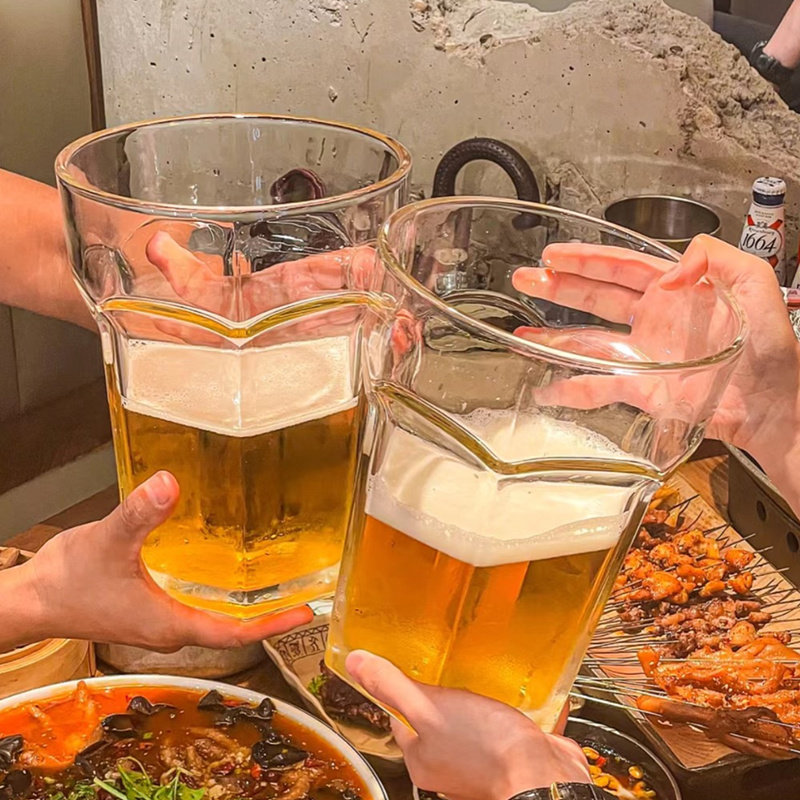 巨无霸啤酒杯超大号英雄杯巨型大容量莫吉托酒杯网红大号饮料杯子