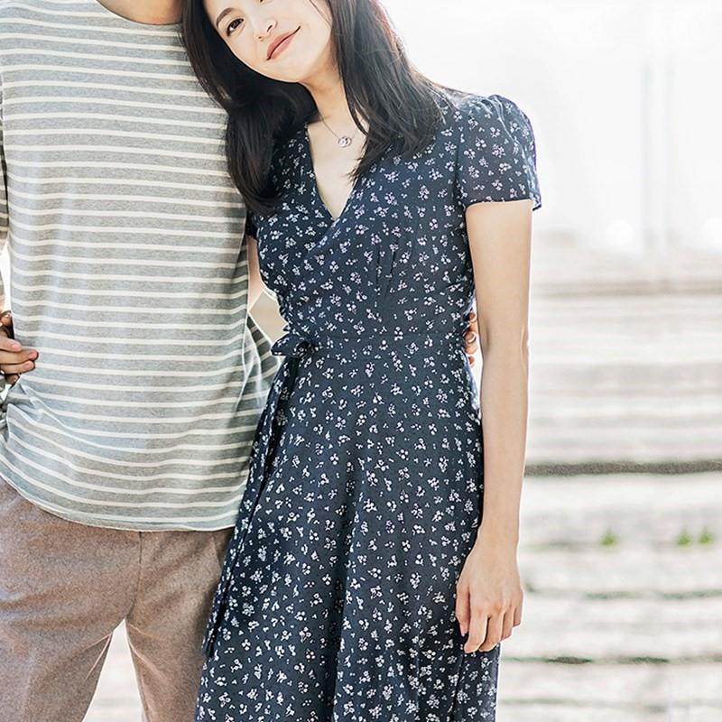 MAJE KARA 姚晨明星同款2022年夏季雪纺碎花裹身中长裙气质连衣裙|ruв категории Женская одежда, женской одежды - от Buy2taobao.com для оказания профессиональной услуги покупки агента Taobao