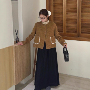 法国chrry koop法式小香风女蕾丝边双面羊毛大衣 小清新百搭羊
