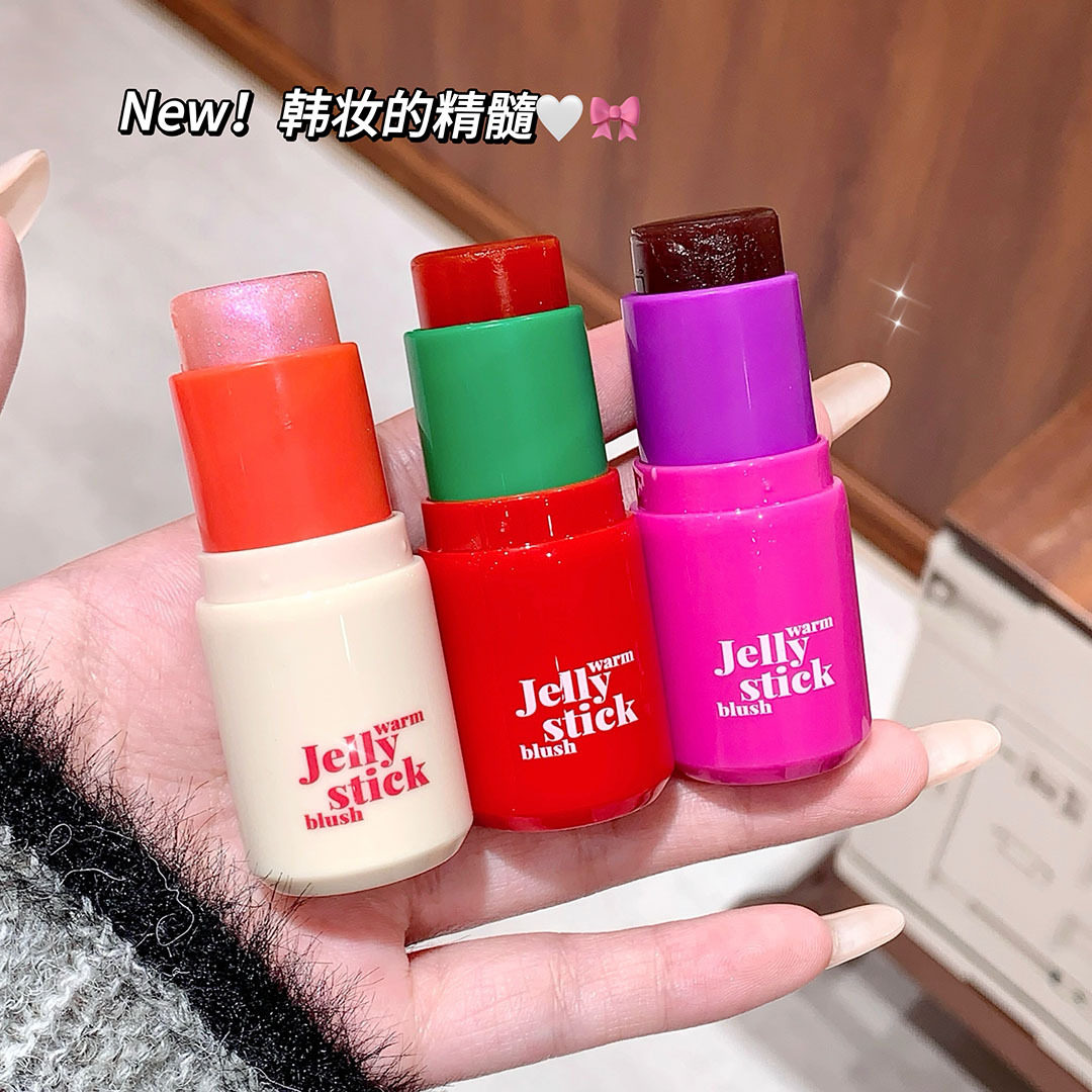 果冻温变腮红棒滋润显嫩水光感膨胀色胭脂低饱和水光棒
