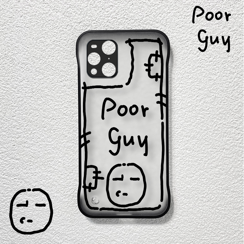 裸机手感无边框硬壳oppa散热轻薄半包简约findx3恶搞简笔画潮磨砂透明