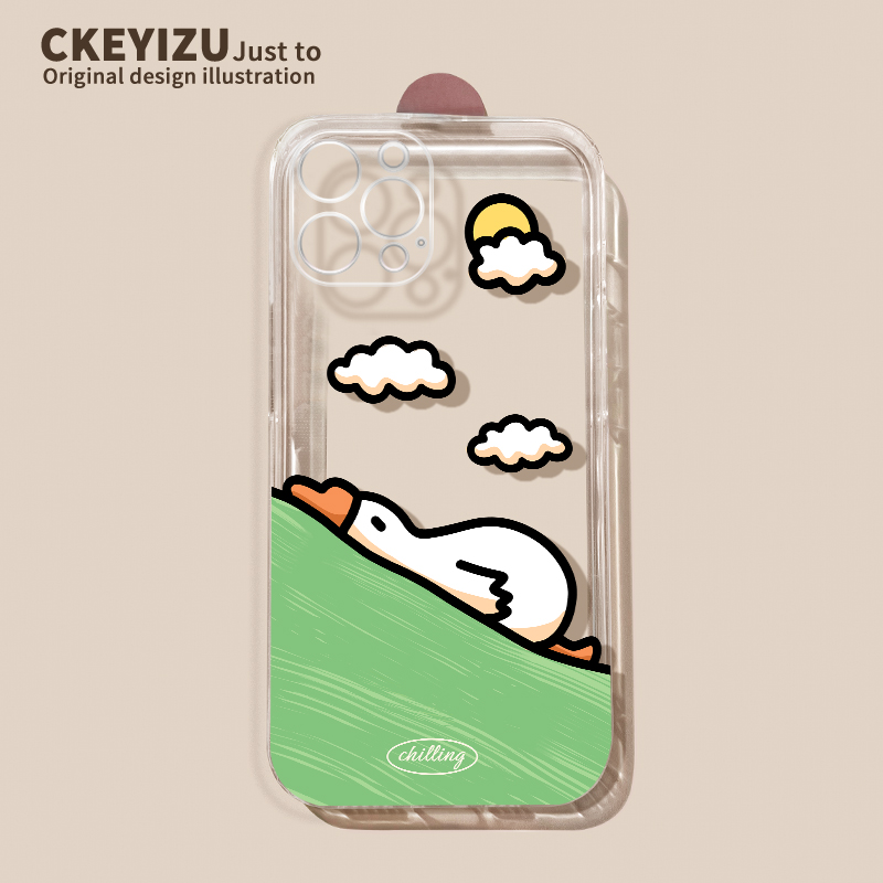 适用苹果15手机壳新款iPhone14promax创意呆鹅plus软硅胶13透明12mini防摔11全包7/8卡通se3超薄6s保护套xr/x