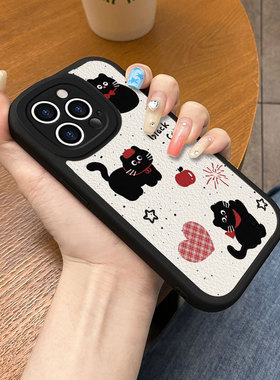 墨点腊肠小狗适用于苹果16Promax手机壳mmmmmm 7/ X/ 13/ 16 Pro Max/ 13 Pro/ 11 Pro Max/ 11/14 Pro