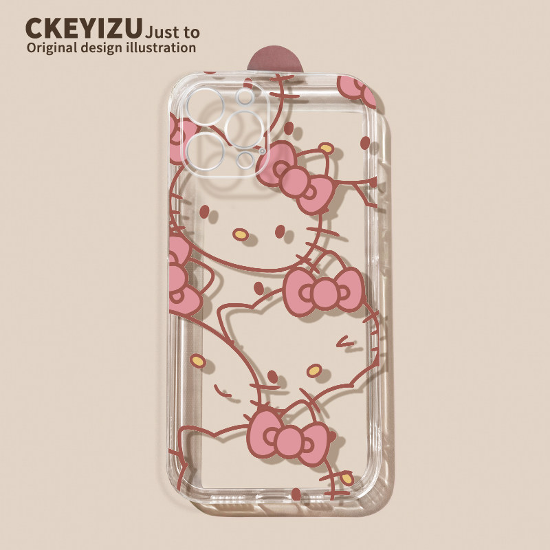 适用于苹果14promax手机壳15新款13pro可爱iPhone17直边透明12mini硅胶11全包xs/xr防摔7/8p超薄6s女plus卡通