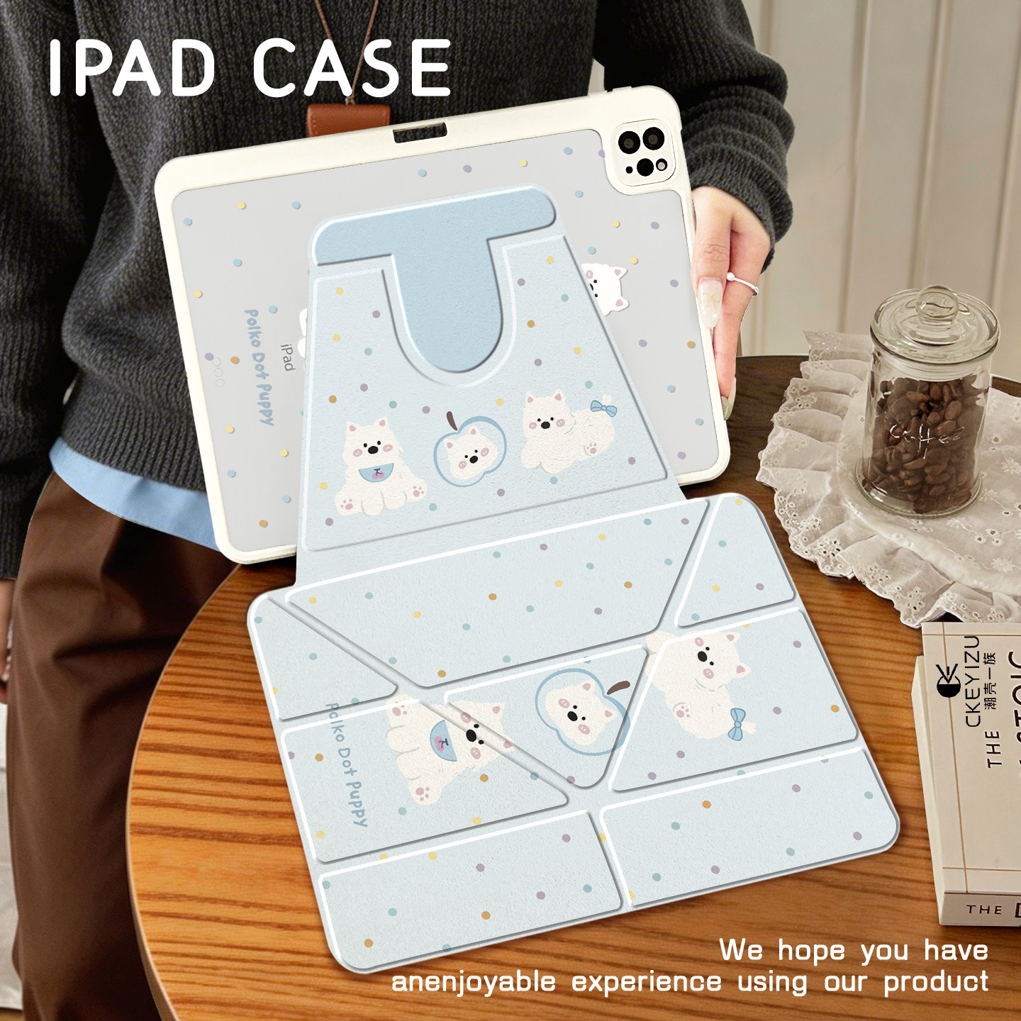 【3+Y折旋转】适用于ipadair8保护套2026新款A16高地狗狗ipad11平板外壳九代高级感pro11防摔mini7/6/5亚克力