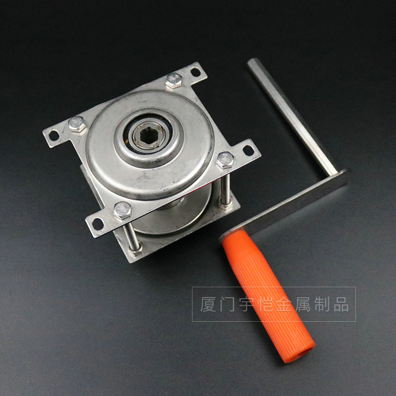 户外不锈钢旗杆配件手摇升降绕绳器搅盘转轴升降机六角孔圆孔