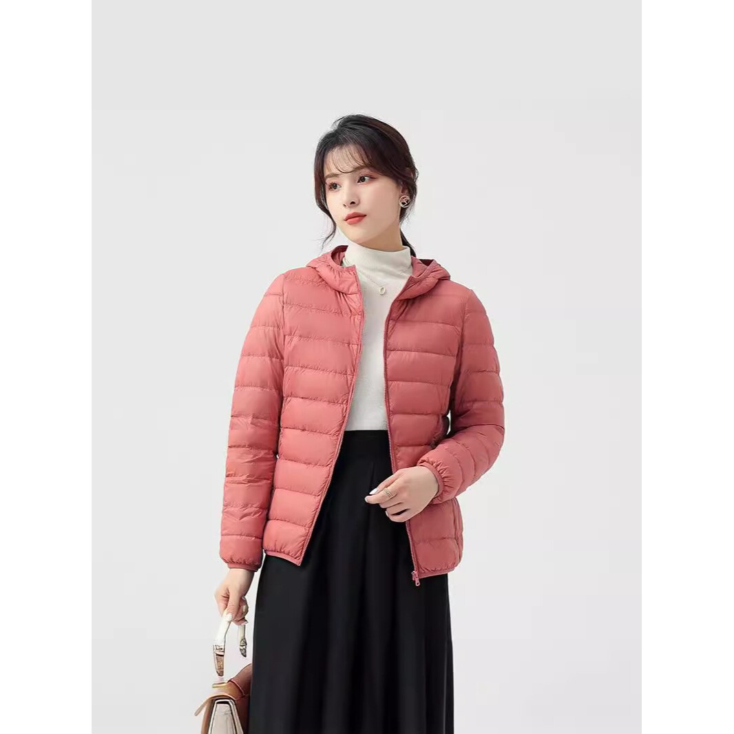 稻草人轻薄棉衣女士短款修身连帽立领棉服韩版薄款百搭女生小棉衣