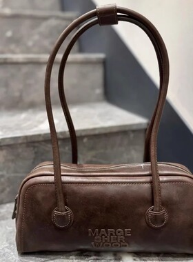 现货韩国正品代购margesherwood包包新款牛皮法棍包时尚波士顿包
