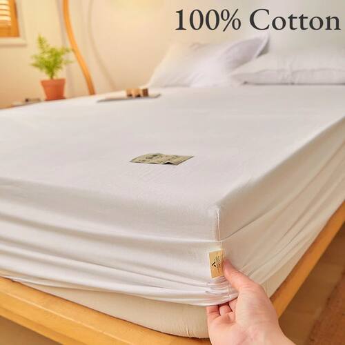 Fitted Bed Sheet Luxury Egyptian Pure Cotton Mattress Cover