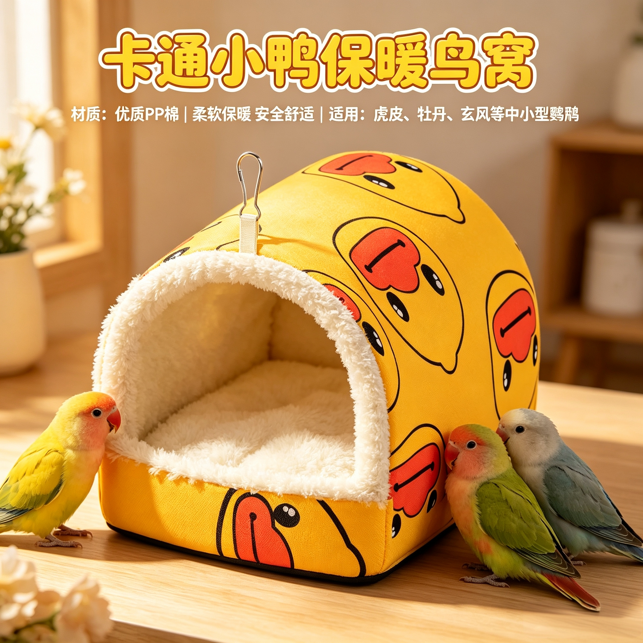 鹦鹉保暖棉窝可悬挂玄凤虎皮牡丹加厚加绒鸟窝秋冬防寒小鸟睡觉屋