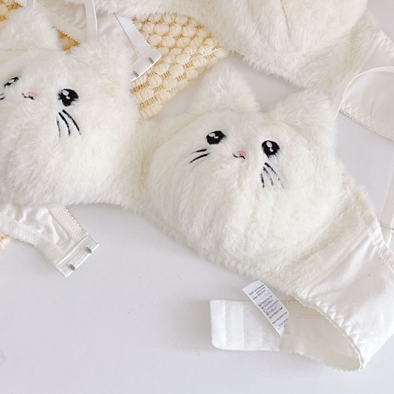 可爱卡通保暖文胸胸罩帽子小熊新款冬天超萌学生DIY加厚舒适洋气