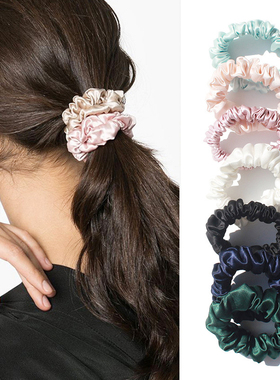 22姆米真丝大肠发圈女小号章小姐同款无痕不伤发发量少桑蚕丝发绳