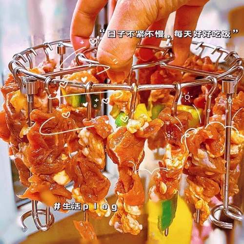 24串空气炸锅烤箱烤架立式挂式食品级304不锈钢吊架烤串烤签烤针