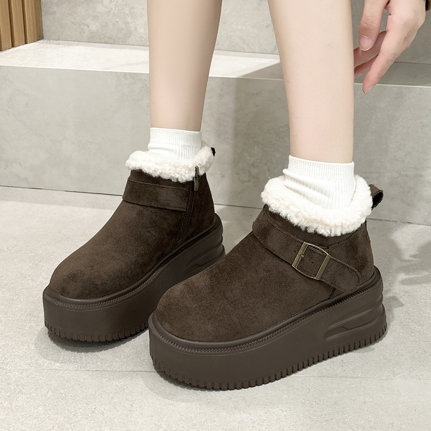 真皮毛毛雪地棉靴女2025新款爆款