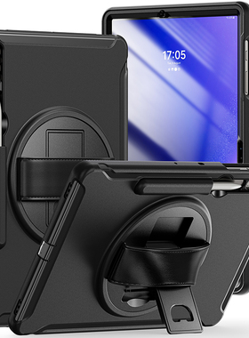 适用于三星Galaxy Tab S9+保护套带笔槽12.4英寸平板电脑SM-X810/X816B/X818U全包边软壳硅胶防摔支架手持托