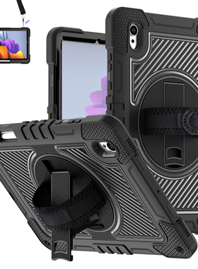 适用2025三星Galaxy Tab S11保护套带笔槽防摔11英寸5G平板电脑SM-X730/X736B全包边软壳硅胶360旋转支架挂绳