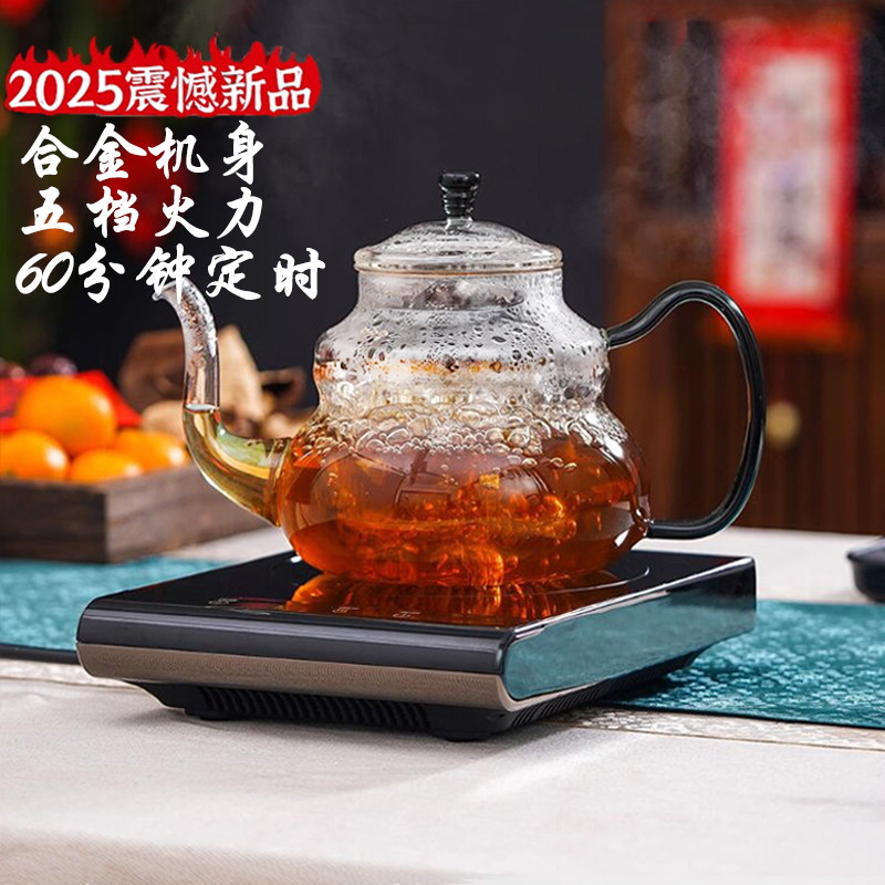 2025新款德茗堂黑晶炉煮茶壶小型围炉煮茶器家用烧水泡茶炉茶具套