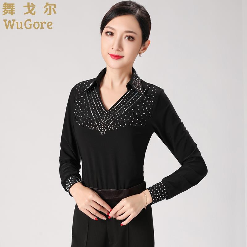 特价拉丁舞演出服装成人摩登舞表演服上衣伦巴交谊舞比赛表演女跳