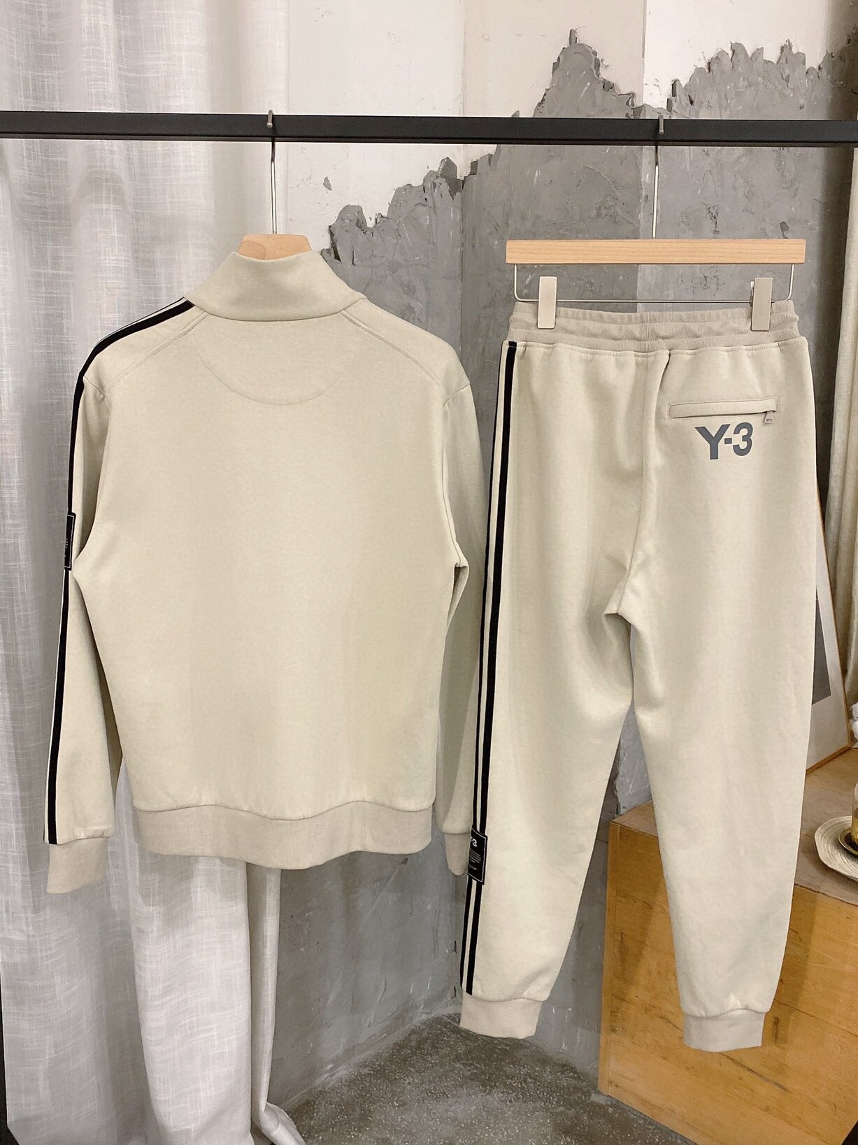Y3 스포츠 정장 남성 가을 겨울 홍콩 패션 브랜드 캐주얼 삼선 재킷 남성 매칭 정장 남성 한국 스타일 트렌드