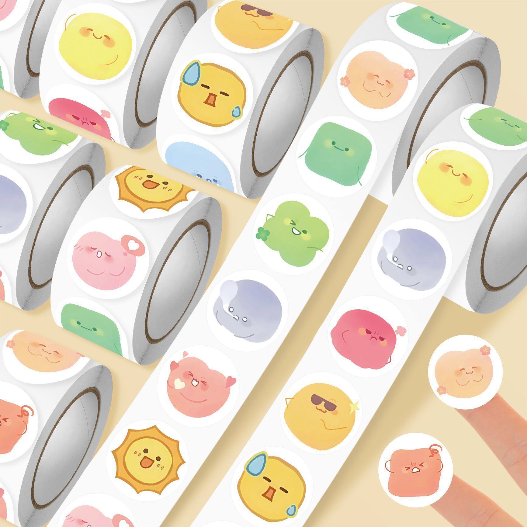 新款热门游戏未定事件簿心情Emoji卷卷贴可爱封口贴