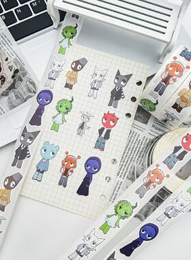 爆款节奏盒子动漫卷卷贴sprunki游戏周边贴画装饰手账素材书桌