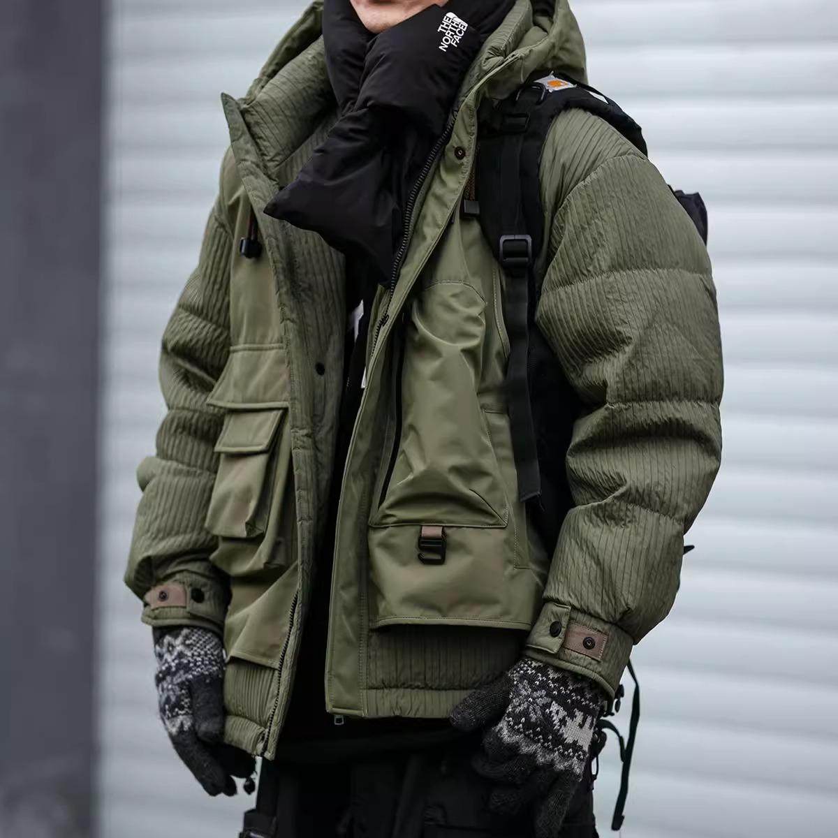 冬季户外工装连帽羽绒服