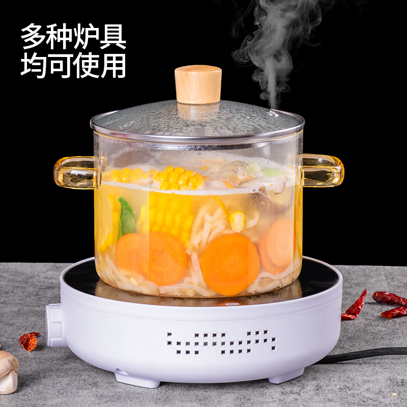 佳盉加厚高硼硅双耳锅汤锅炖银耳