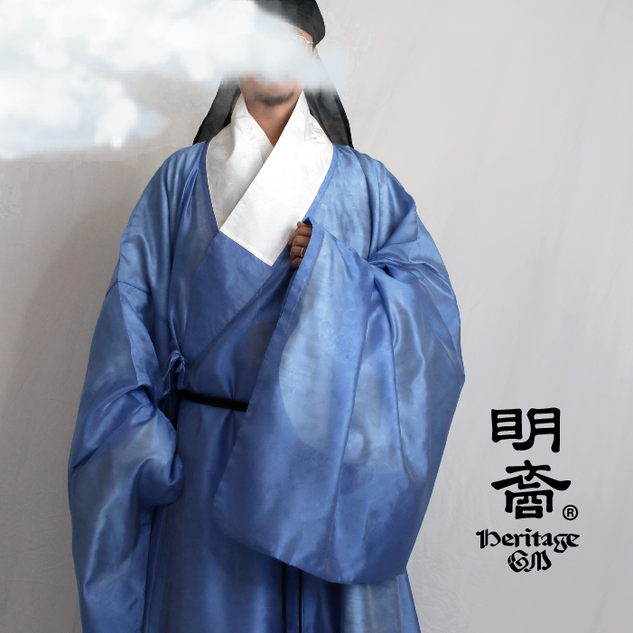 【原创布料定制】大袖道袍 喵绣球纱 明裔 明制汉服男装 复原款