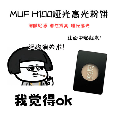 muf玫珂菲新H100哑光高光粉饼小样提亮面中泪沟遮法令纹压盘试色