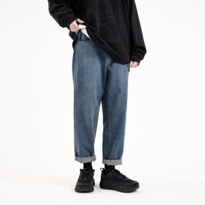 PSO Brand复古水洗牛仔裤男潮牌宽松直筒裤百搭老爹裤坠感阔腿裤