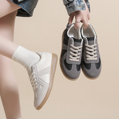 女新款 休闲通勤防滑工作鞋 黑色复古德训鞋 软底运动球鞋 板鞋 阿甘鞋