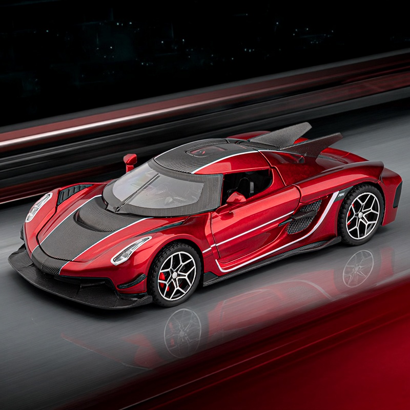 1_32柯尼塞格 Jesko Absolut红色超跑汽车模型儿童收藏金属摆件车