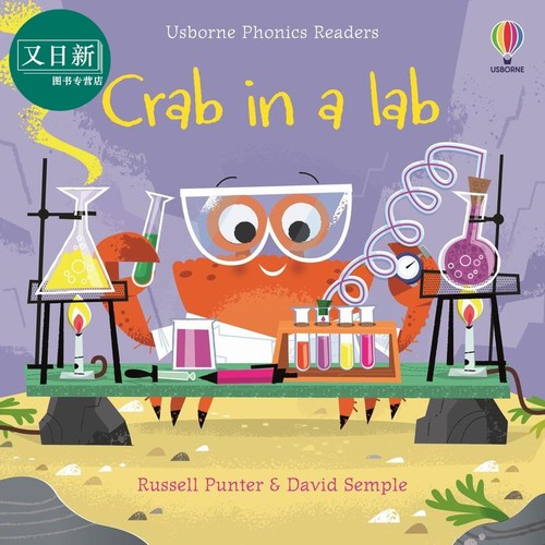 Crab in a lab 实验室里的螃蟹 英文原版 进口图书 儿童绘本 动物故事图画书 3-6岁童书儿童读物 亲子读物Usborne 又日新