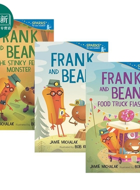 Frank and Bean 弗兰克和比恩系列3册 英文原版 Food Truck Fiasco Stinky Feet Monster 儿童绘本故事图画书 又日新