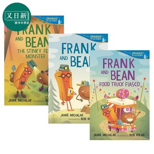 Frank and Bean 弗兰克和比恩系列3册 英文原版 Food Truck Fiasco Stinky Feet Monster 儿童绘本故事图画书 又日新