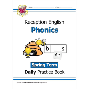 英国原版CGP教辅 新版自然拼读日常练习幼儿园春季学期 New Phonics Daily Practice Book Reception Spring Term 又日新