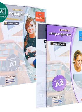 【两册套装】 Succeed in LanguageCert CEFR A1 A2 Practice Tests 朗思模拟真题解析自学套装真题带音频答案 考试推荐用书